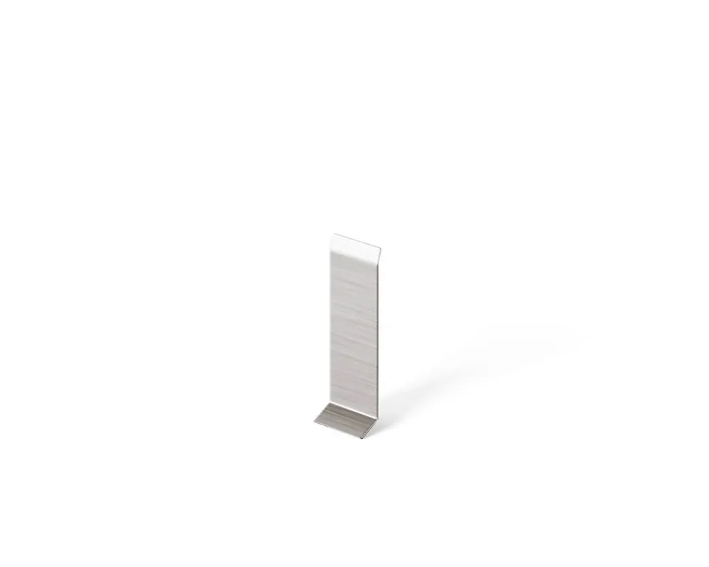 Ilcom Joint FI en acier inoxydable pour plinthe Argent satiné - 60mm x 30mm x 12mm- Plinthe Pour Parquet Et Stratifié