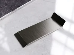 Ilcom Joint FI en acier inoxydable pour plinthe Noir satiné - 60mm x 30mm x 12mm- Plinthe Pour Parquet Et Stratifié