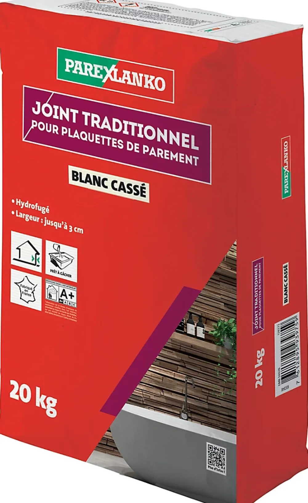 Parexlanko Joint pour plaquettes de parement intérieur et extérieur blanc cassé poudre 20kg- Plaquette De Parement|Plaquette De Parement