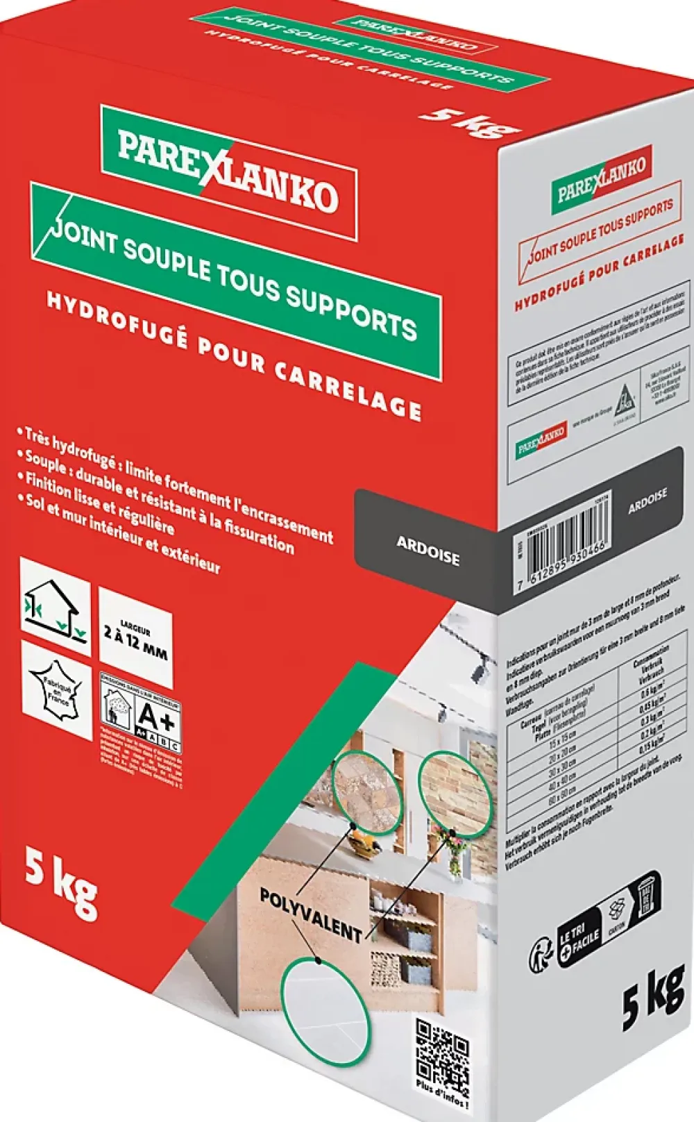 Parexlanko Joint souple tous supports ardoise 5 kg- Joint Carrelage Sol|Joint Carrelage Mural