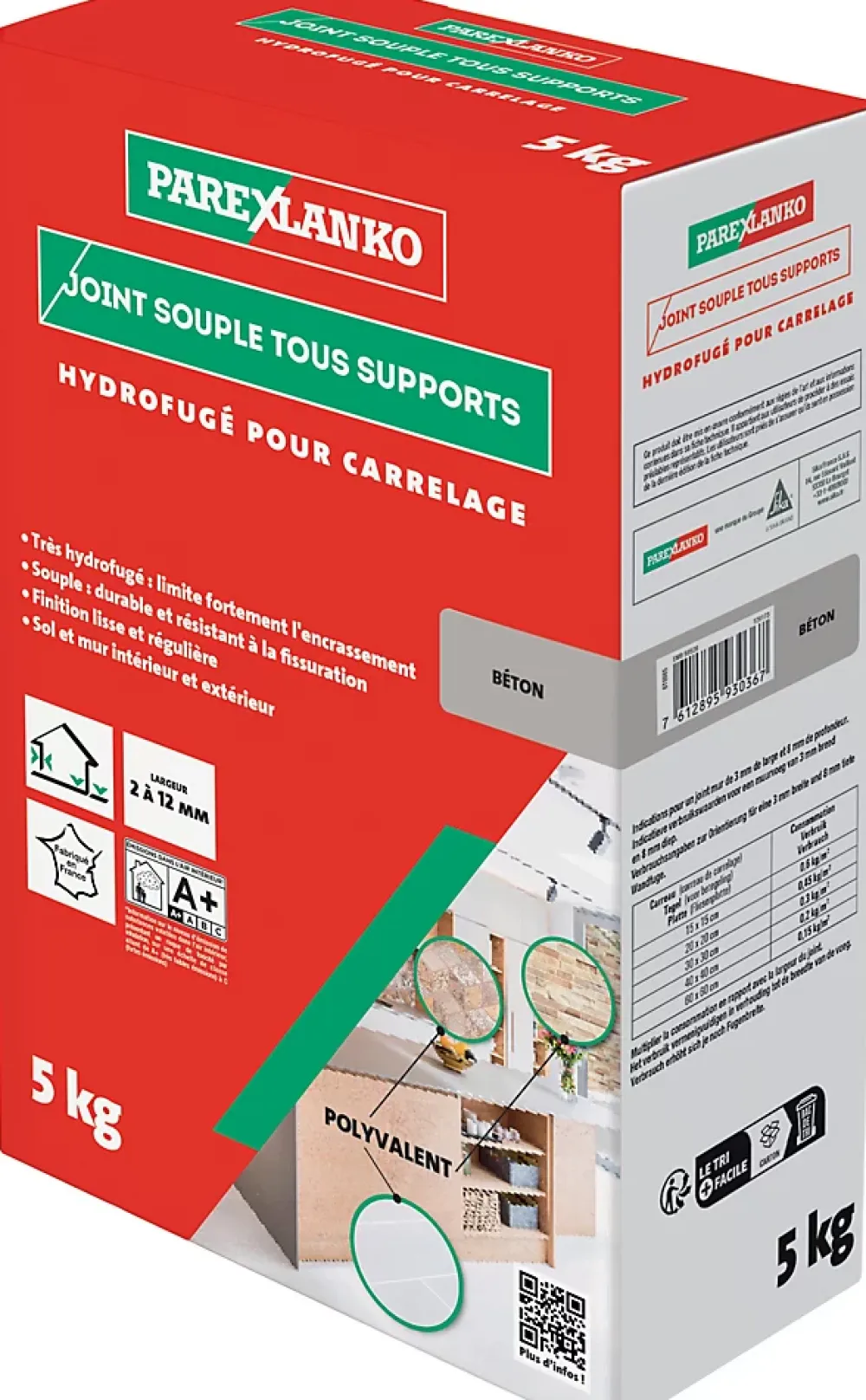 Parexlanko Joint Carrelage Mural|Joint Carrelage Sol<Joint souple tous supports béton 5 kg