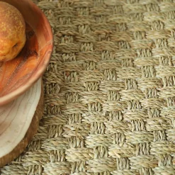 Décoweb Sisal Et Jonc De Mer|Sisal Et Jonc De Mer<Jonc de mer - Chennai - Natté 4x4 - Echantillon 15 x 20 cm
