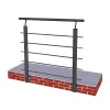 Saniland Kit Balustrade 1ml garde-corps avec 5 barreaux fixation latérale en aluminium noir mat- Garde-Corps, Balustrade