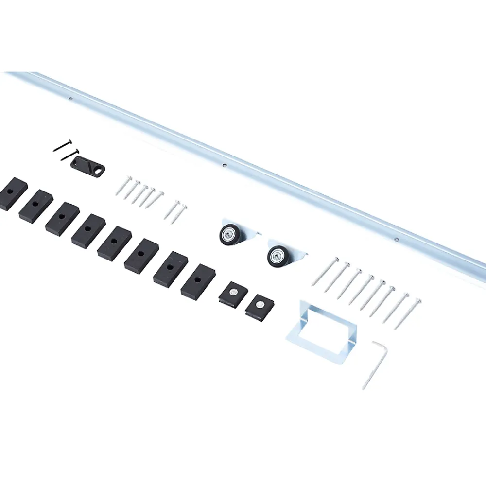Homcom Kit complet porte coulissante 4 x 93 cm (p x l): rail, roulettes, visserie- Porte Coulissante