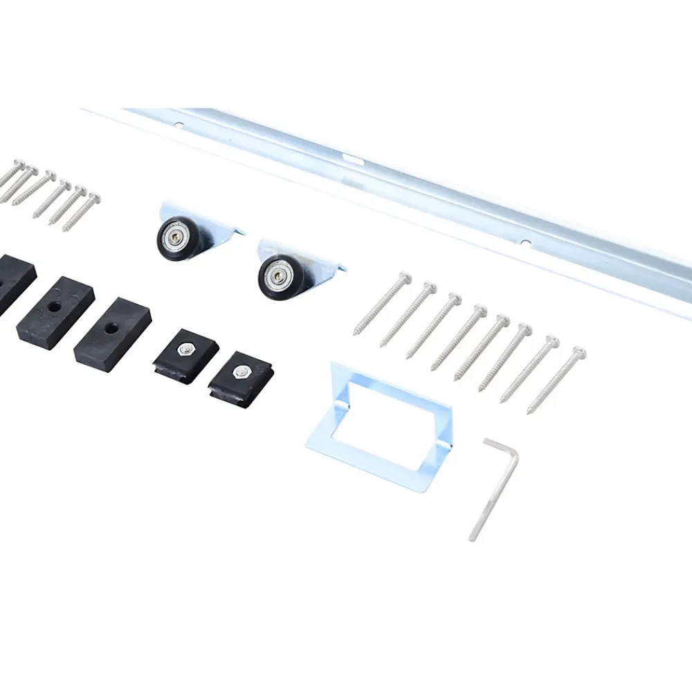 Homcom Kit complet porte coulissante 4 x 93 cm (p x l): rail, roulettes, visserie- Porte Coulissante