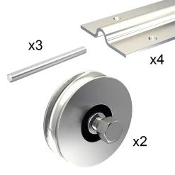 Slid’Up By Mantion Kit coulissant 12 mm - rails 4 x 1,95 m pour portail de 4 m - 400 kg- Accesoire Pour Volet