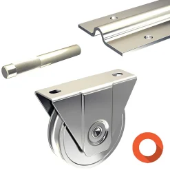 Slid’Up By Mantion Kit coulissant 16 mm - rails 3 x 1,95 m pour portail de 3 m - 400 kg- Accesoire Pour Volet