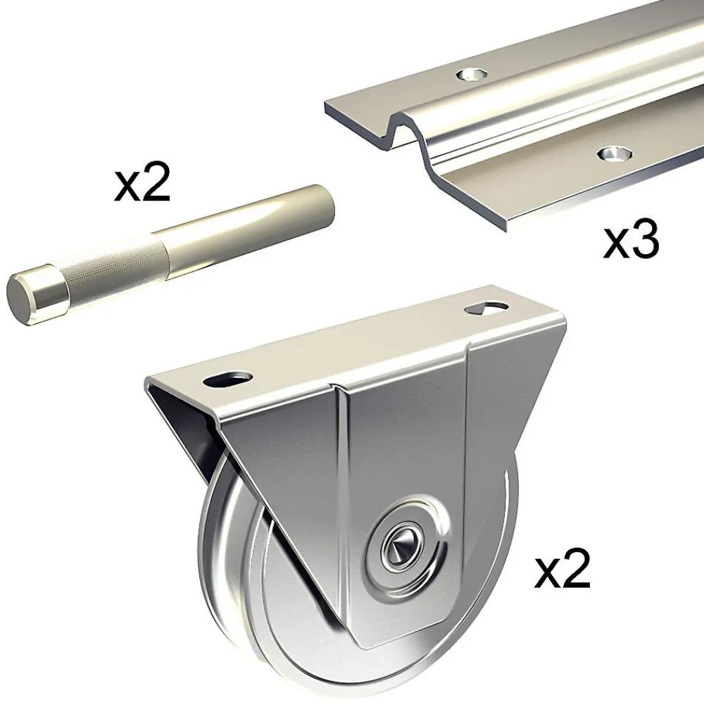 Slid’Up By Mantion Kit coulissant 16 mm - rails 3 x 1,95 m pour portail de 3 m - 400 kg- Accesoire Pour Volet