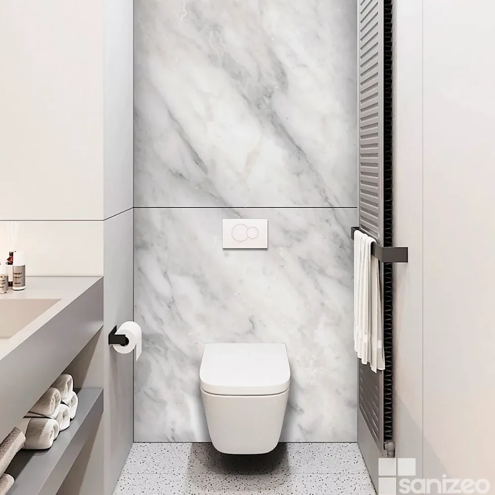 Kobert-in Panneau Mural De Salle De Bains<Kit de 2 Panneaux d'Habillage Décoratif Mural Douche, L120xl120x0.4 cm, finition marbre gris, Versilia KOBERTIN
