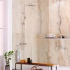 Kobert-in Panneau Mural De Salle De Bains<Kit de 2 Panneaux d'Habillage Décoratif Mural Douche, L120xl120x0.4 cm, finition marbre beige, Sabana KOBERTIN