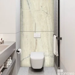 Kobert-in Panneau Mural De Salle De Bains<Kit de 2 Panneaux d'Habillage Décoratif Mural Douche, L120xl120x0.4 cm, finition marbre beige, Sabana KOBERTIN