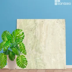 Kobert-in Panneau Mural De Salle De Bains<Kit de 2 Panneaux d'Habillage Décoratif Mural Douche, L120xl120x0.4 cm, finition marbre beige, Sabana KOBERTIN