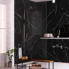 Kobert-in Kit de 2 Panneaux d'Habillage Décoratif Mural Douche, L120xl120x0.4 cm, finition marbre noir, Infinite Black KOBERTIN- Panneau Mural De Salle De Bains