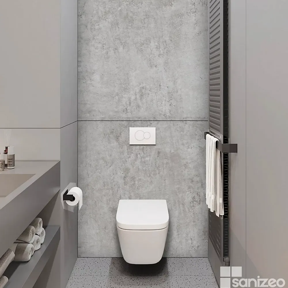 Kobert-in Panneau Mural De Salle De Bains<Kit de 2 Panneaux d'Habillage Décoratif Mural Douche, L120xl120x0.4 cm, finition béton, Urban Concrete KOBERTIN