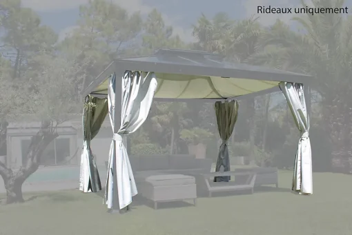 Couleurs Du Monde Moustiquaire Pour Tonnelle Et Pergola<Kit de 4 rideaux de remplacement 180gr/m² coloris gris perle pour pergola Opale