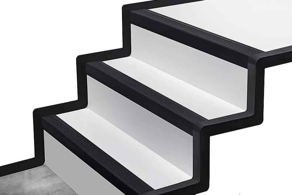 Quest KIT de finition pour escaliers en PVC, noir, 1m- Nez De Marche|Nez De Marche