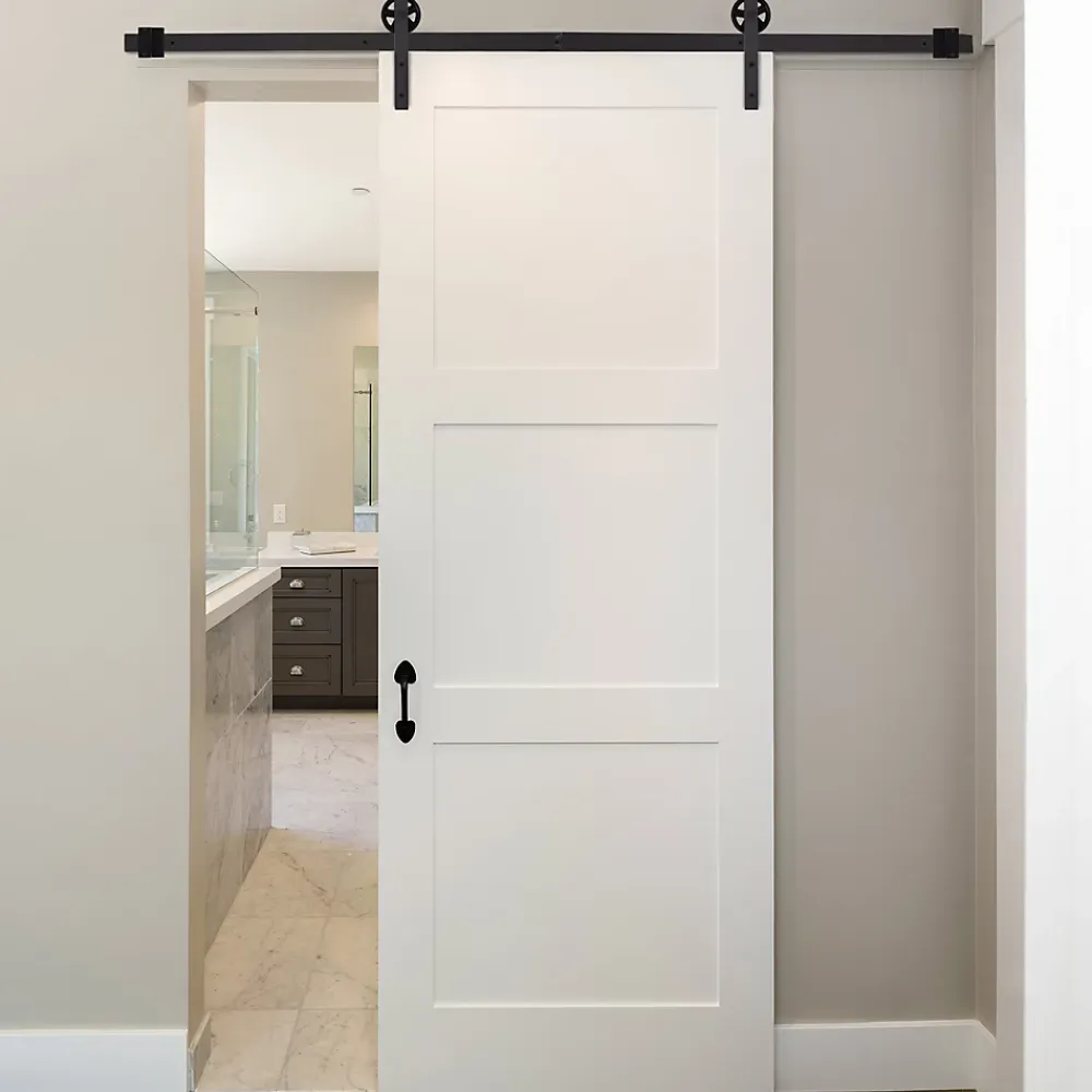Homcom Kit de porte coulissante compatible porte ép. 35-45 ou 40-45 mm longueur rail 1,83 m charge max. 100 Kg acier brun- Porte Coulissante