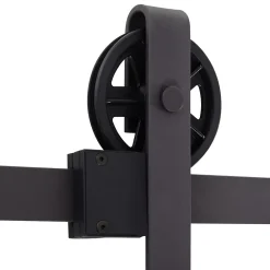 Homcom Kit de porte coulissante compatible porte ép. 35-45 ou 40-45 mm longueur rail 1,83 m charge max. 100 Kg acier brun- Porte Coulissante
