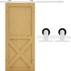 Homcom Porte Coulissante<Kit de porte coulissante compatibilité porte épaisseur 35-45 ou 40-45 mm longueur rail 1,83 m charge max. 100 Kg acier blanc