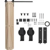 Homcom Porte Coulissante<Kit de porte coulissante compatibilité porte épaisseur 40-55 mm longueur rail 1,22 m charge max. 90 Kg acier au carbone noir