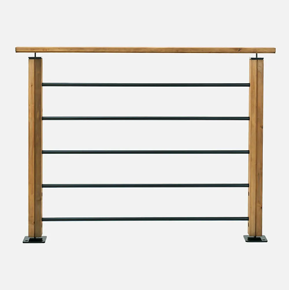 Kordo Kit de remplissage pour garde-corps avec traverses et tubes pose à plat, Moka- Garde-Corps, Balustrade