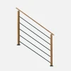 Kordo Kit de remplissage pour garde-corps en escalier avec traverses et tubes, Moka- Garde-Corps, Balustrade