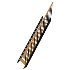Fortia Kit escalier droit hêtre laqué noir et chêne naturel Gagliano- Escalier Droit
