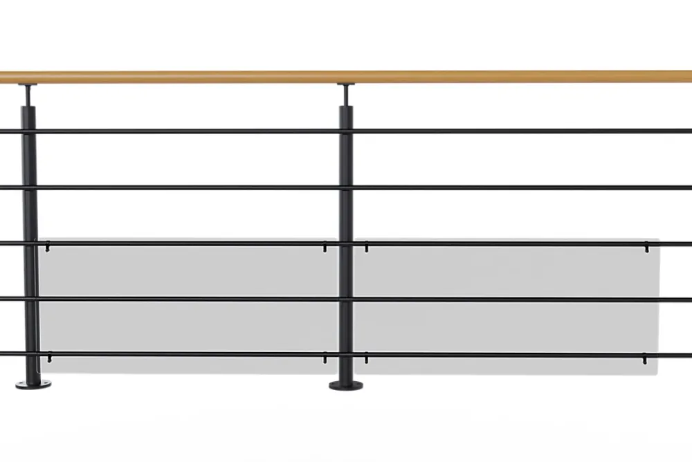 Alumin'home Kit garde corps à plat Oxalis noir 2m effet chêne- Garde-Corps, Balustrade