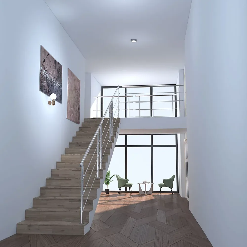 Saniland Kit garde corps en acier inoxydable a 3 traverses Longueur 120 cm Balustrade a fixation a plat pour terrasse ou escalier- Garde-Corps, Balustrade