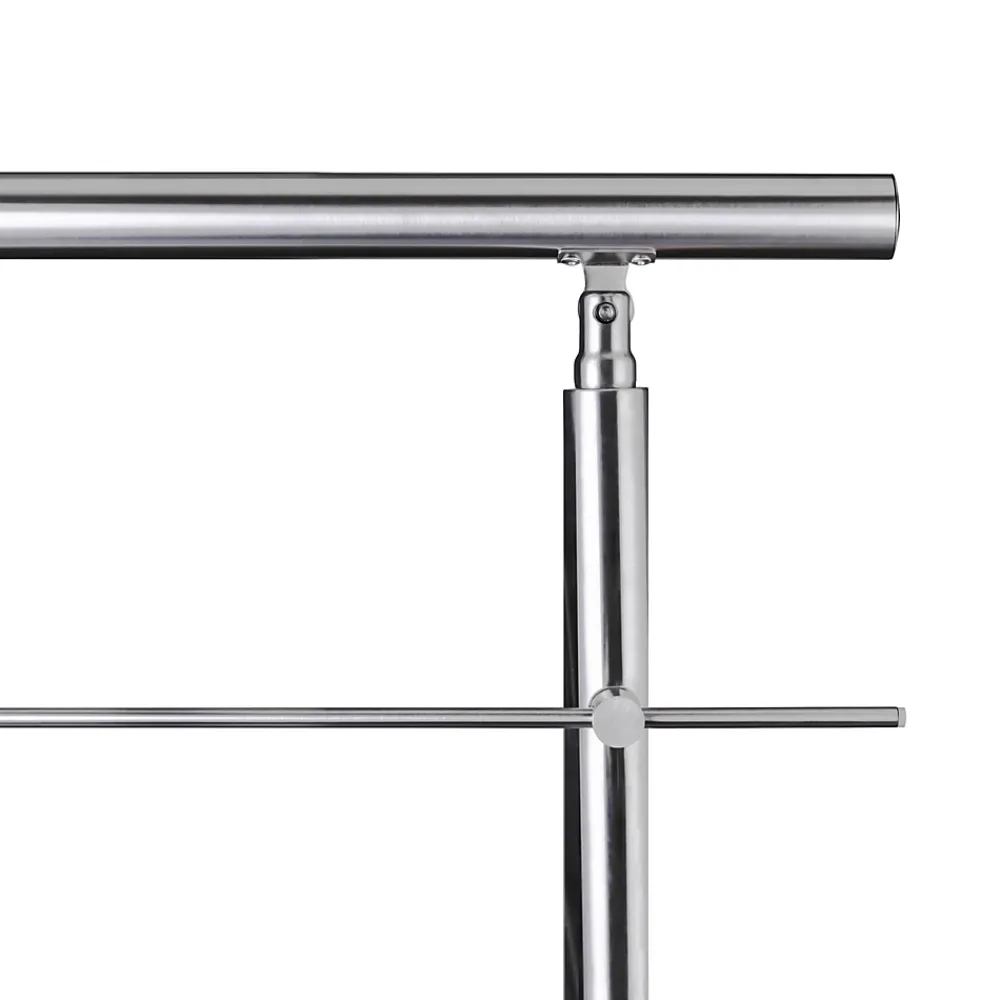 Saniland Kit garde corps en acier inoxydable a 3 traverses Longueur 120 cm Balustrade a fixation a plat pour terrasse ou escalier- Garde-Corps, Balustrade