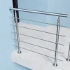 Saniland Kit garde corps en acier inoxydable a 5 traverses Longueur 100 cm Balustrade a fixation a plat pour terrasse ou escalier- Garde-Corps, Balustrade
