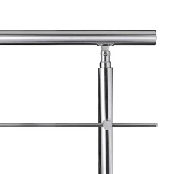 Saniland Garde-Corps, Balustrade<Kit garde corps en acier inoxydable a 3 traverses Longueur 200 cm Balustrade a fixation a plat pour terrasse ou escalier
