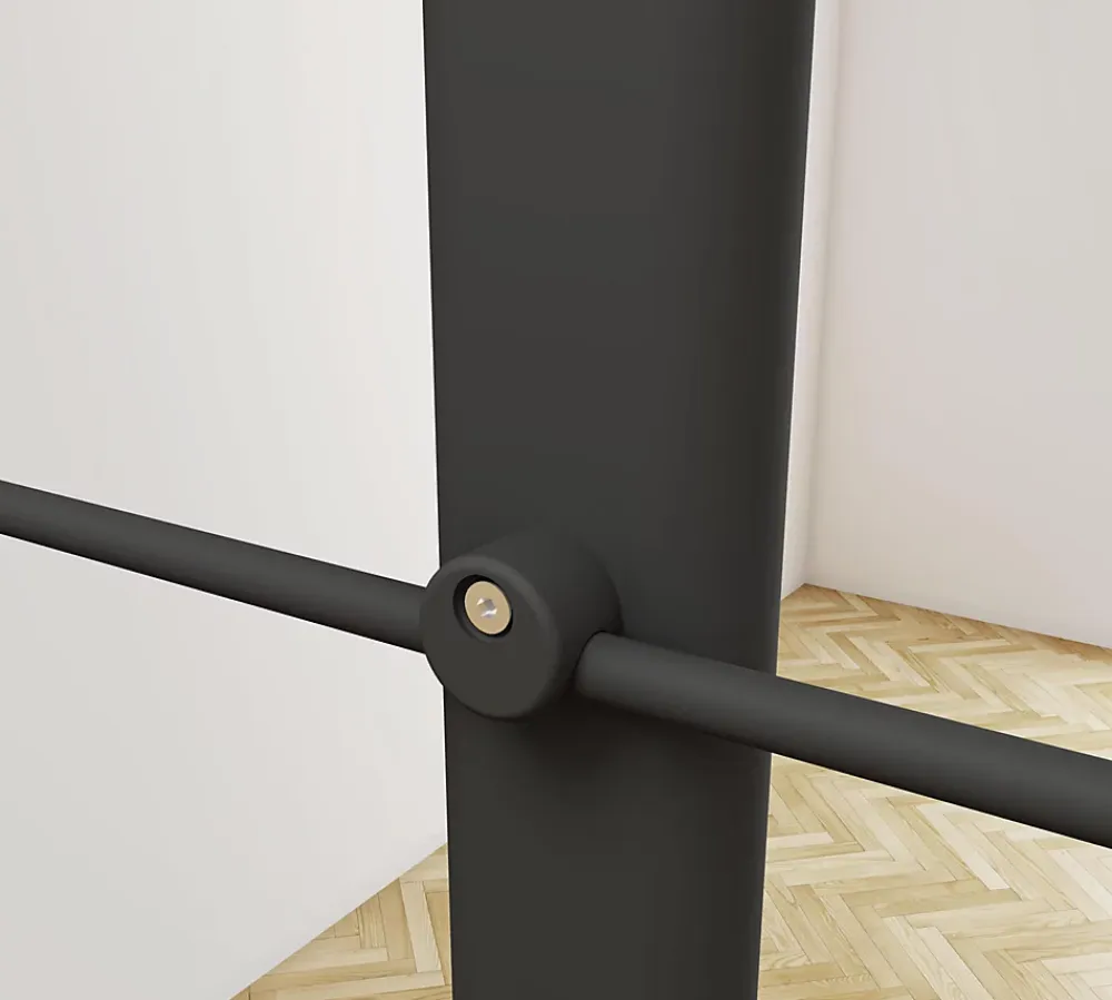 AICA Sanitaire Accessoire D'Escalier<Kit Garde-corps 5 barres 2m en alu noir - Pose verticale, pour escalier et terrasse, usage intérieur et extérieur