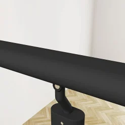 AICA Sanitaire Accessoire D'Escalier<Kit Garde-corps 5 barres 2m en alu noir - Pose verticale, pour escalier et terrasse, usage intérieur et extérieur