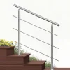 AICA Sanitaire Kit garde-corps 3 barres rondes 1m Acier Inox 201 Argent - Installation verticale - Usage intérieur et extérieur- Accessoire D'Escalier