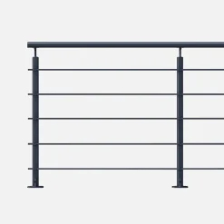 Kordo Garde-Corps, Balustrade<Kit garde-corps aluminium gris anthracite 2m pose à plat, Opalu