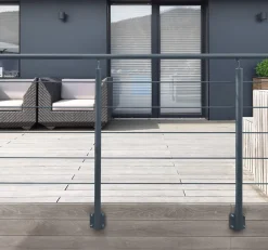 Kordo Garde-Corps, Balustrade<Kit garde-corps aluminium gris anthracite 2m pose à plat, Opalu