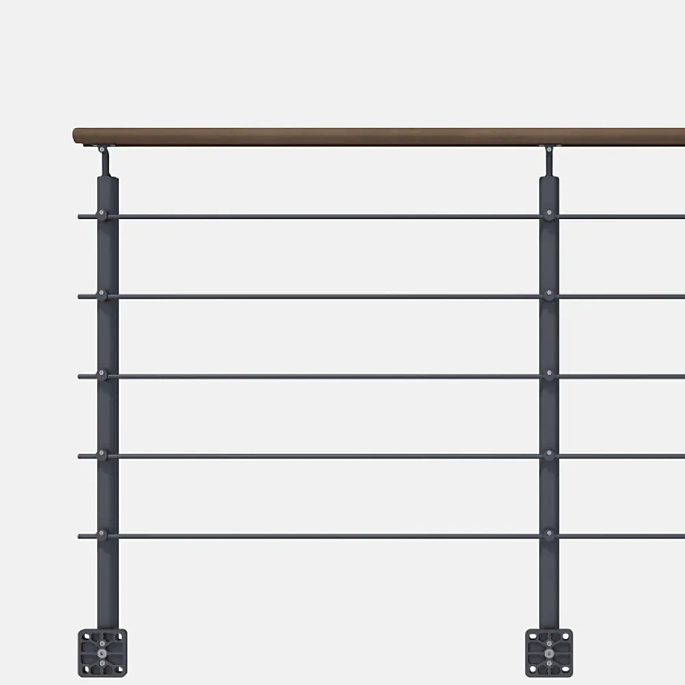 Kordo Garde-Corps, Balustrade<Kit garde-corps anthracite avec main courante Kebony 2m pose en applique, Opalu