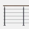 Kordo Kit garde-corps anthracite avec main courante Kebony 2m pose à plat, Opalu- Garde-Corps, Balustrade