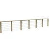 Decklinea Garde-Corps, Balustrade<Kit Garde-Corps JERSEY 6,9 m - Bois d'Epicea Traité Autoclave 4 - Tendeur en Inox - Recoupable - Montage Facile