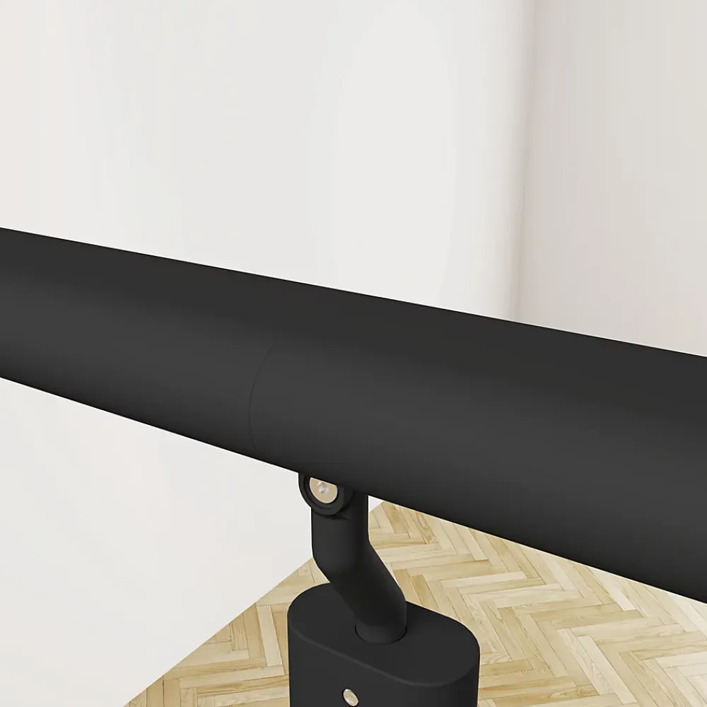 AICA Sanitaire Accessoire D'Escalier<Kit Garde-corps 1.5m alu noir avec 5 traverses et main courante - Pose suspendue et latérale - Intérieur et extérieur