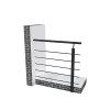 AICA Sanitaire Kit Garde-corps 1m avec raccords muraux - Alu NOir - Pose suspendue et latérale - Pour usage intérieur et extérieur- Accessoire D'Escalier