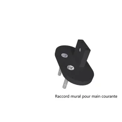 AICA Sanitaire Kit Garde-corps 1m avec raccords muraux - Alu NOir - Pose suspendue et latérale - Pour usage intérieur et extérieur- Accessoire D'Escalier