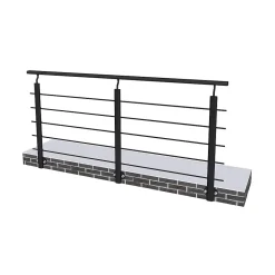 Saniland Kit Garde-corps 2ml garde-corps avec 5 barreaux fixation latérale en aluminium noir mat- Garde-Corps, Balustrade