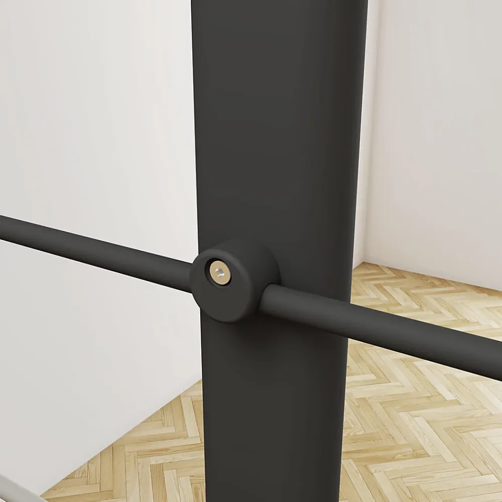 Saniland Kit Garde-corps 2ml garde-corps avec 5 barreaux fixation latérale en aluminium noir mat- Garde-Corps, Balustrade