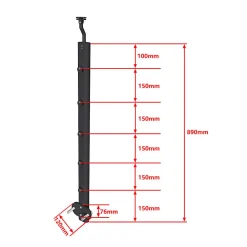 Saniland Kit Garde-corps 2ml garde-corps avec 5 barreaux fixation latérale en aluminium noir mat- Garde-Corps, Balustrade
