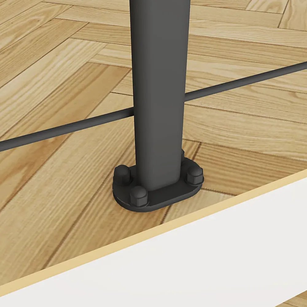 Saniland Garde-Corps, Balustrade<Kit Garde-corps 2ml garde-corps avec 5 barreaux fixation à plat en aluminium noir mat
