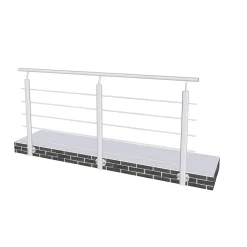 Saniland Kit Garde-corps 2ml garde-corps avec 5 traverses fixation latérale en aluminium Gris mat- Garde-Corps, Balustrade