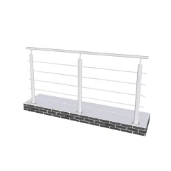 Saniland Garde-Corps, Balustrade<Kit Garde-corps 2ml garde-corps avec 5 traverses fixation à plat en aluminium Gris mat