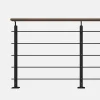 Kordo Kit garde-corps noir avec main courante Kebony 2m pose à plat, Opalu- Garde-Corps, Balustrade